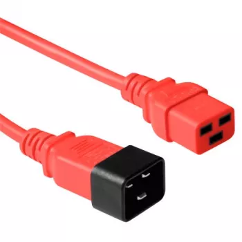 Netzkabel C19 - C20 ACT Powercord rot 1,8 m