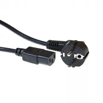 ACT Powercord Netzkabel Stecker CEE 7/7 Stecker (gewinkelt) - C13 schwarz 4 m