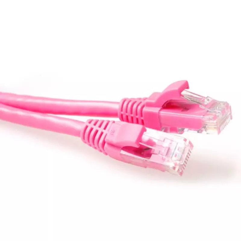 ACT Pink 10 Meter U/UTP CAT6A Patchkabel Snagless mit RJ45-Steckern