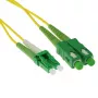 ACT 1 m LSZH Singlemode 9/125 OS2 Duplex LWL-Patchkabel mit LC/APC8 und SC/APC8 Steckern