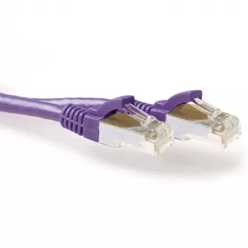 ACT Lila 15,00 Meter SFTP CAT6A Patchkabel rastnasenfrei mit RJ45-Steckern