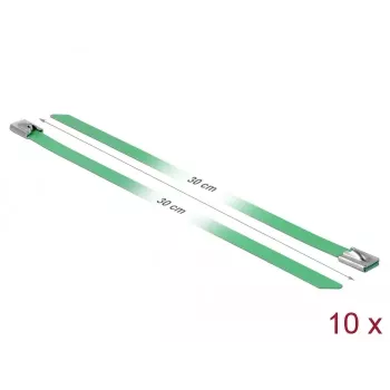 Kabelbinder DeLOCK 18806 Stahl Grün 300mm 10 Stück