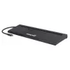 Manhattan USB-C Dock/Hub mit Kartenleser und MST, Anschlüsse (x9): Audio 3,5 mm, DisplayPort, Ethernet, HDMI, USB-A (x3), USB-C und VGA, mit Power Delivery (100 W) zum USB-C-Anschluss (Hinweis: zusätzliches USB-C-Netzteil und USB-C-Kabel erforderlich), alle Anschlüsse können gleichzeitig genutzt werden