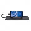 Manhattan USB-C Dock/Hub mit Kartenleser und MST, Anschlüsse (x9): Audio 3,5 mm, DisplayPort, Ethernet, HDMI, USB-A (x3), USB-C und VGA, mit Power Delivery (100 W) zum USB-C-Anschluss (Hinweis: zusätzliches USB-C-Netzteil und USB-C-Kabel erforderlich), alle Anschlüsse können gleichzeitig genutzt werden