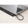 Manhattan USB-C Dock/Hub mit Kartenleser und MST, Anschlüsse (x9): Audio 3,5 mm, DisplayPort, Ethernet, HDMI, USB-A (x3), USB-C und VGA, mit Power Delivery (100 W) zum USB-C-Anschluss (Hinweis: zusätzliches USB-C-Netzteil und USB-C-Kabel erforderlich), alle Anschlüsse können gleichzeitig genutzt werden
