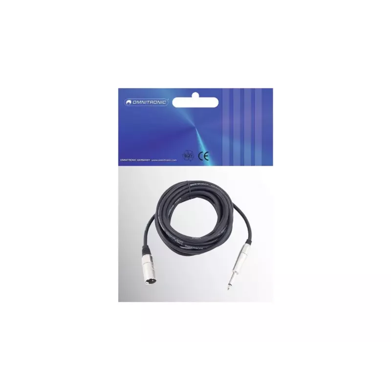 Audiokabel Omnitronic 3022519D 10 m XLR 3-Pin 6,35 mm Schwarz