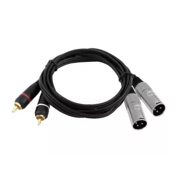 Audiokabel Omnitronic 3022522D 3 m 2 x XLR 2 x Cinch Schwarz