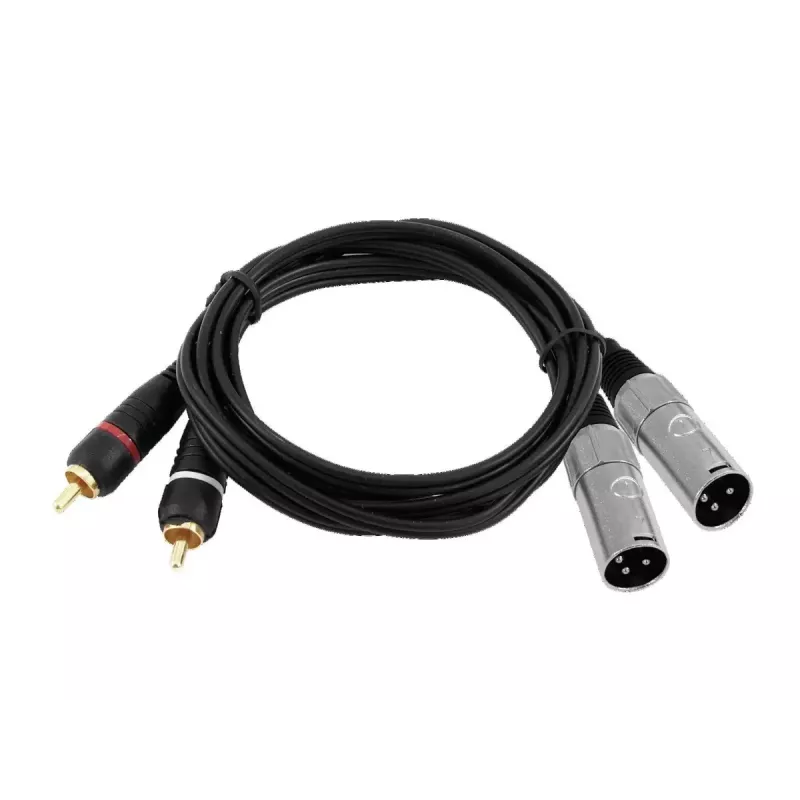 Audiokabel Omnitronic 3022522D 3 m 2 x XLR 2 x Cinch Schwarz