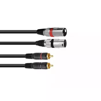 Audiokabel Omnitronic 3022522D 3 m 2 x XLR 2 x Cinch Schwarz