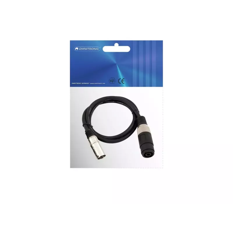 Audiokabel Omnitronic 30225590 Speakon XLR 1 m Schwarz
