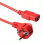 Netzkabel ACT Netzstecker CEE 7/7 (gewinkelt) auf C13 Kupplung, 5 m, 250 V 10 A, rot