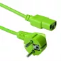 ACT Netzkabel Netzstecker CEE 7/7 Stecker (gewinkelt) – C13 grün 5 m