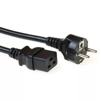 ACT Netzkabel CEE 7/7 Stecker (gerade) - C19 schwarz 2 m