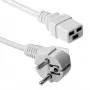 ACT Netzkabel CEE 7/7 Stecker (gewinkelt) – C19 weiß 1,2 m