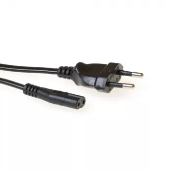 Netzkabel Euro-Stecker - C7-Buchse Schwarz 2m ACT AK5418
