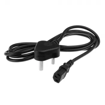 Netzkabel ACT Powercord Indien/SA-Stecker – C13 schwarz 2,5 m
