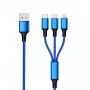 USB-Kabel 2GO 797151 1,5 m USB-B USB-C/Micro-USB-B/Lightning Schwarz Blau
