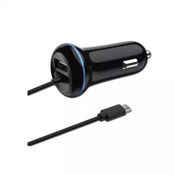 Mobiles Ladegerät 2GO 797170 Universal Schwarz Zigarettenanzünder Auto 12/24V USB 1,4m