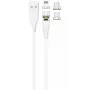 USB-Kabel 2GO 797317 1m USB B USB C/Micro-USB B/Lightning Weiß