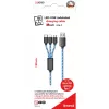 USB-Kabel 2GO 797315 1,5m USB B USB C/Micro-USB B/Lightning Schwarz Blau