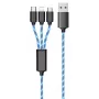 USB-Kabel 2GO 797315 1,5m USB B USB C/Micro-USB B/Lightning Schwarz Blau