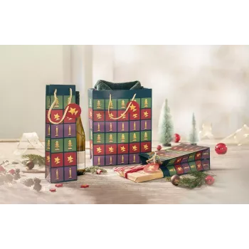 Geschenktüte Sigel GT046 Grün Rot Violett 260x120x330 mm