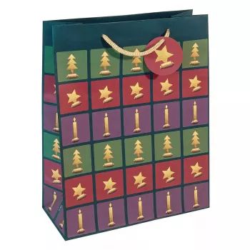 Geschenktüte Sigel GT046 Grün Rot Violett 260x120x330 mm