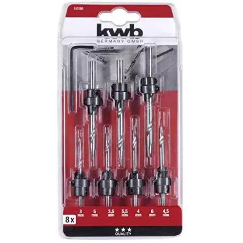 Senkbohrer-Set KWB 513190 Gehärteter Stahl 11mm Tiefe 205mm Höhe