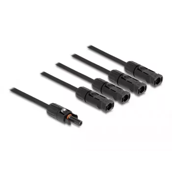 Kabelverteiler DeLOCK DL4 Solar Splitterkabel 1 x Buchse auf 4 x Stecker 50 cm Schwarz