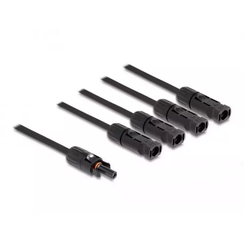 Kabelverteiler DeLOCK DL4 Solar Splitterkabel 1 x Buchse auf 4 x Stecker 50 cm Schwarz