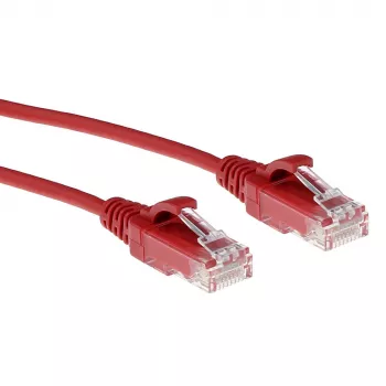 ACT Rot 0,15 m LSZH U/UTP CAT6 Datacenter-Slimline-Patchkabel mit RJ45-Steckern