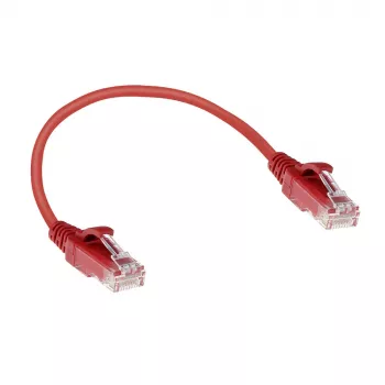 ACT Rot 0,15 m LSZH U/UTP CAT6 Datacenter-Slimline-Patchkabel mit RJ45-Steckern