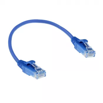 ACT Blau 0,15 Meter LSZH U/UTP CAT6 Rechenzentrums-Slimline-Patchkabel snagless mit RJ45-Steckern