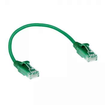 ACT Grün 0,15 m LSZH U/UTP CAT6 Datacenter-Slimline-Patchkabel mit rastnasenschutzlosen RJ45-Steckern