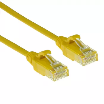 ACT Gelb 0,15 m LSZH U/UTP CAT6 Rechenzentrums-Slimline-Patchkabel, rastnasenfrei mit RJ45-Steckern