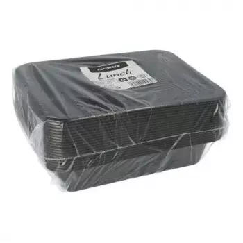 Einweg-Lebensmittelbehälter Papstar 96552 Polypropylen Schwarz 227x178x45mm