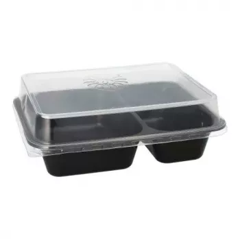 Einweg-Lebensmittelbehälter Papstar 96553 Polypropylen Schwarz 227x178x45mm
