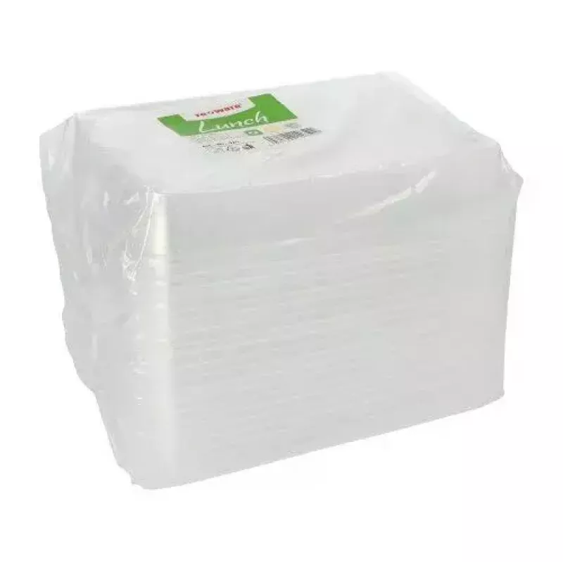 Papstar 96555 Einweg-Lebensmittelaufbewahrungsbehälter Transparent PET 234x187x20mm