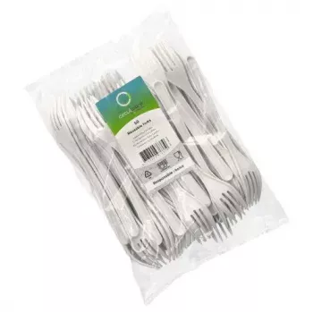 Einweggabel Papstar 96427 Polypropylen 50 Stück Weiß 185 mm