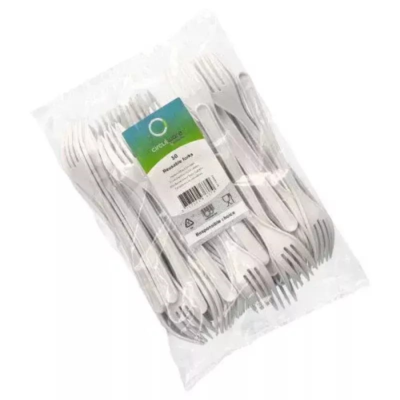 Einweggabel Papstar 96427 Polypropylen 50 Stück Weiß 185 mm
