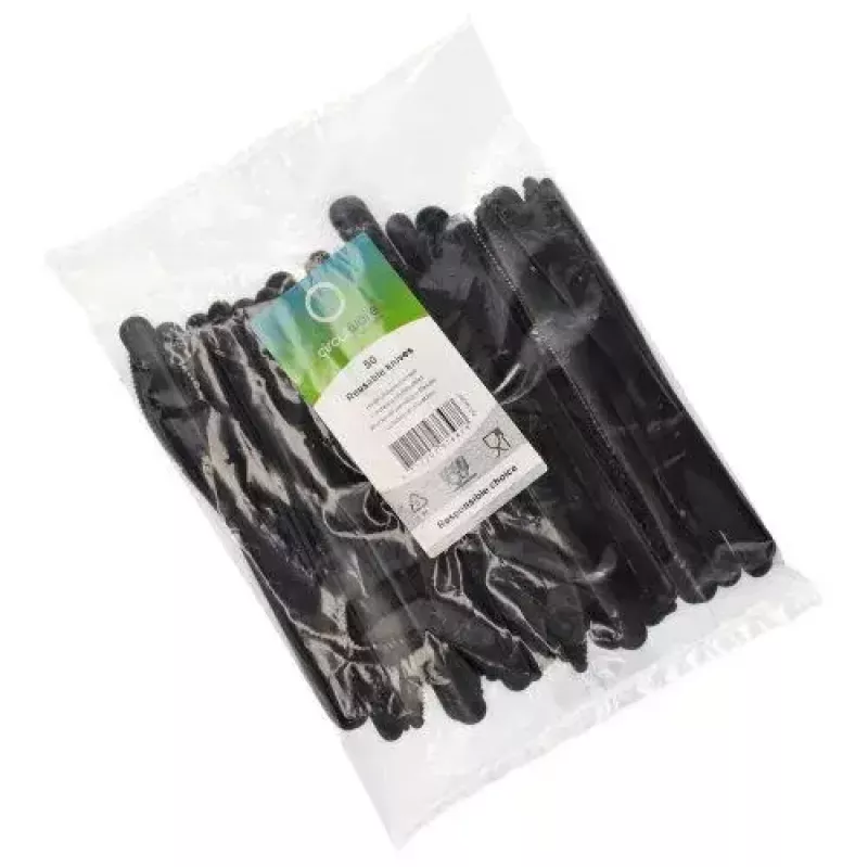 Einweggabel Papstar 96436 Polystyrol 50 Stück Schwarz 185 mm