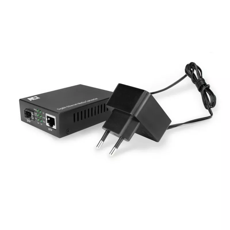 Netzwerk-Medienkonverter ACT AC4451 1000 Mbit/s Multimode Singlemode Schwarz