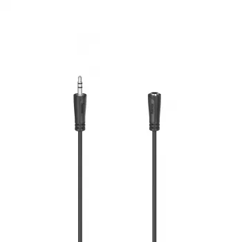 Audiokabel Hama 00200724 3,5 mm Stecker auf Buchse 3 m Schwarz