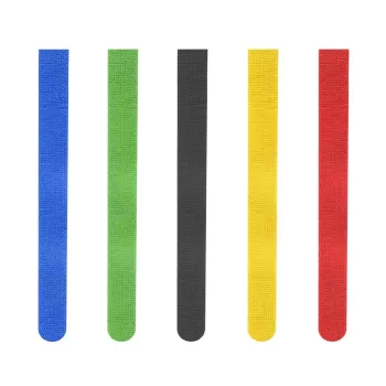 Hama 00221004 Kabelbinder Klett-Kabelbinder Nylon Schwarz, Blau, Grün, Rot, Gelb 5 Stk.