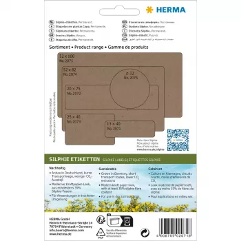 HERMA 2071 Selbstklebeetiketten - Abgerundetes Rechteck - Permanent - Braun - 12x40mm - 672 Stück