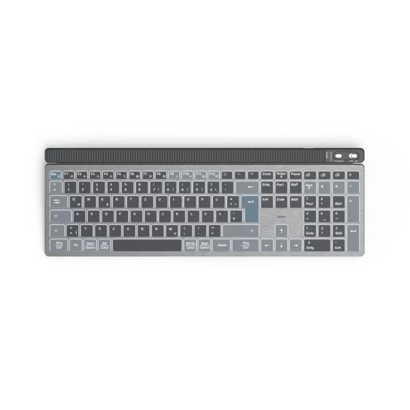 Hama WK-750 Tastatur Home/Office Bluetooth QWERTZ Deutsch Anthrazit, Schwarz, Blau