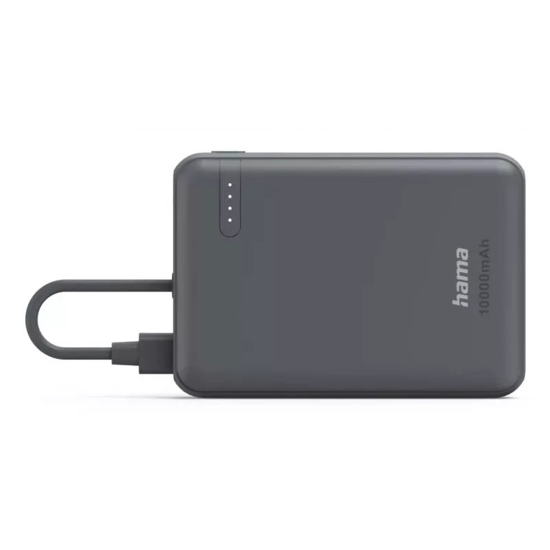 Hama „Travel“ Power Pack mit Kabel, 10.000 mAh, 2 Ausgänge: 2x USB-C, Anthrazit