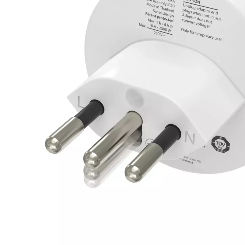 Hama 00223484 Netzstecker-Adapter Typ J Typ C (Eurostecker) Weiß