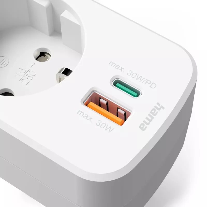 Hama 00223343 Stromverlängerung 1 AC-Ausgang Innenbereich Weiß