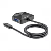Manhattan USB-C & USB-A Combo-Dock/Hub, Ports (4): USB-A (x2) und USB-C (x2), 5 Gbit/s (USB 3.2 Gen1 auch bekannt als USB 3.0), abgewinkelte Form für einfachen Zugang zu den Ports, USB-betrieben (kein externes Netzteil erforderlich)